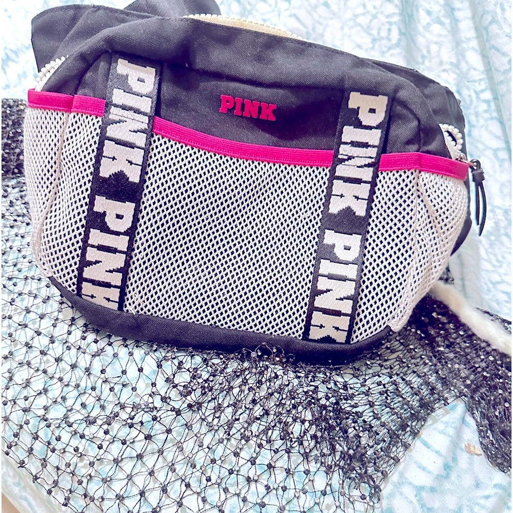 Pink belted purse